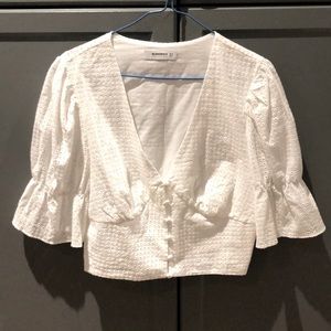 White Puff Sleeve Top